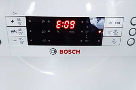 علت ارور E09 در ماشین ظرفشویی بوش